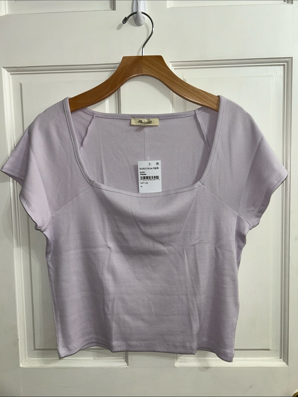 Madewell Brightside Square Neck T-Shirt Marble Lilac XL